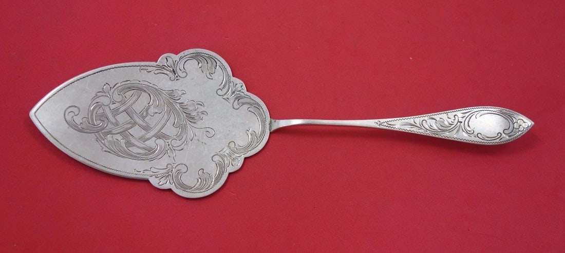 Norwegian Sterling Silver Pie Server Bright-Cut 10 1/4 Inches (1 of 1)