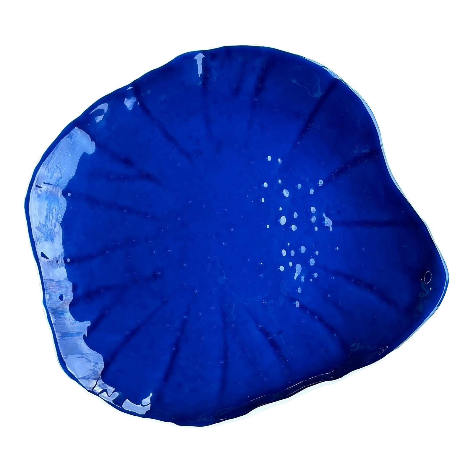 Vintage Cobalt Glass Coastal Tray 21.5 x 20 Blue Accent (1 of 4)