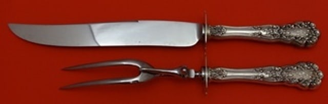 Gorham Buttercup Sterling Silver 2pc Roast Carving Set Knife & Fork (1 of 1)