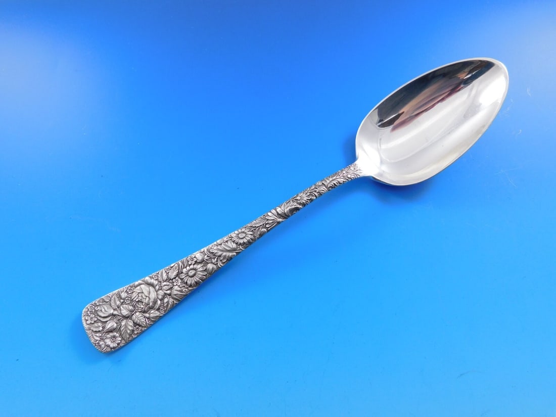 Towle Arlington Sterling Silver Serving Spoon 8 1/8 Inch Antique (1 of 4)