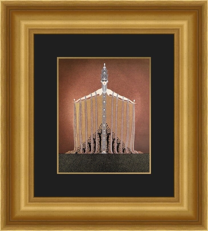 Erte Adoration Art Deco Custom Framed Print 18 x 21 (1 of 1)