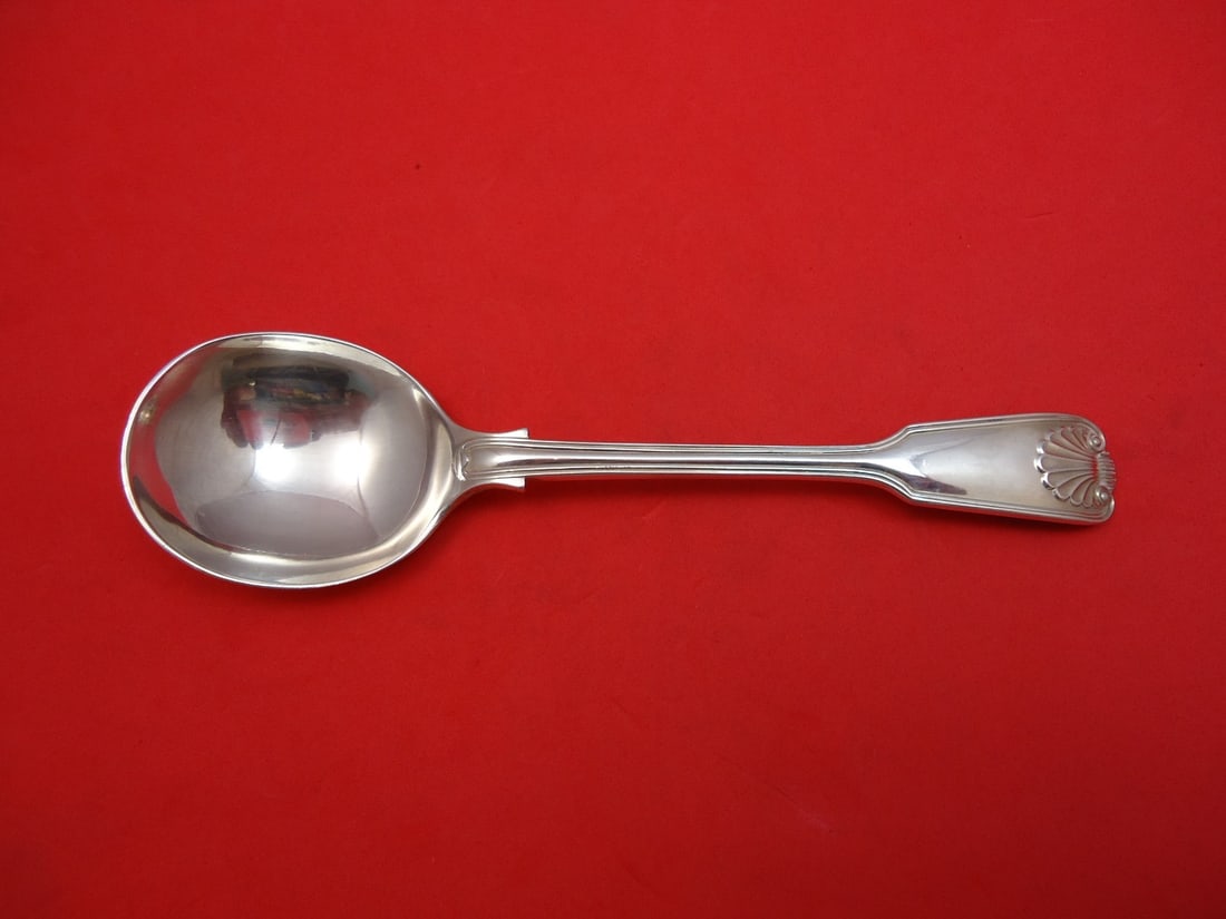 Spaulding & Co Fiddle & Shell Sterling Silver Gumbo Soup Spoon 6.75" (1 of 1)
