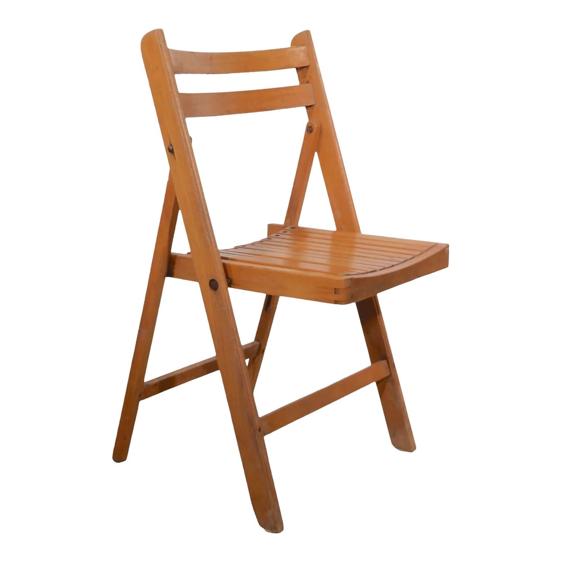 Vintage Mid Century Industrial Beech Folding Dining Chair Yugoslavia 1950s (1 of 6)