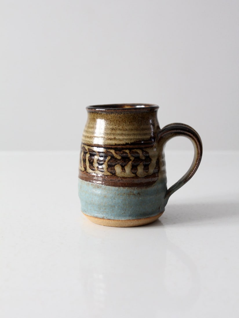 Handcrafted Vintage Studio Pottery Mug with Abstract Design (1 of 12)