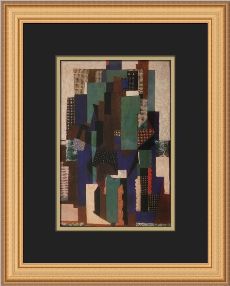 Pablo Picasso Man Leaning on a Table Custom Framed Print 15 x 12: Pablo Picasso Man Leaning on a Table Custom Framed Print 15 x 12 This exquisite custom framed print features Pablo Picasso's artwork titled "Man Leaning on a Table." The piece is an open edition print