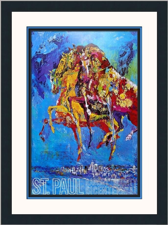 LeRoy Neiman St Paul Ramsey County Bicentennial Framed Print 1976: LeRoy Neiman St Paul Ramsey County Bicentennial Framed Print 1976 Capture a piece of history with this striking St Paul Ramsey County Bicentennial poster print by acclaimed artist LeRoy Neiman. This m