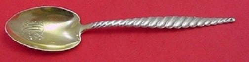 Whiting Oval Twist Sterling Silver Demitasse Spoon Goldwashed 4 Inch (1 of 1)