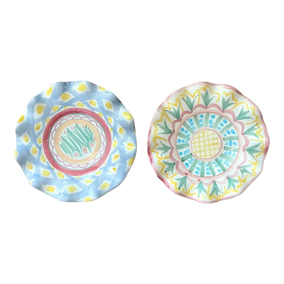 Set of 2 MacKenzie-Childs Ceramic Ruffled Accent Plates (1 of 5)