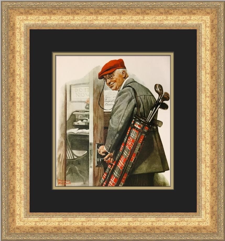 Norman Rockwell Important Business Custom Framed Print 20 x 18 (1 of 2)