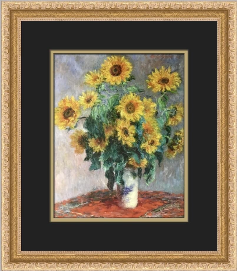 Claude Monet Bouquet of Sunflowers Custom Framed Print 14 x 12 (1 of 2)