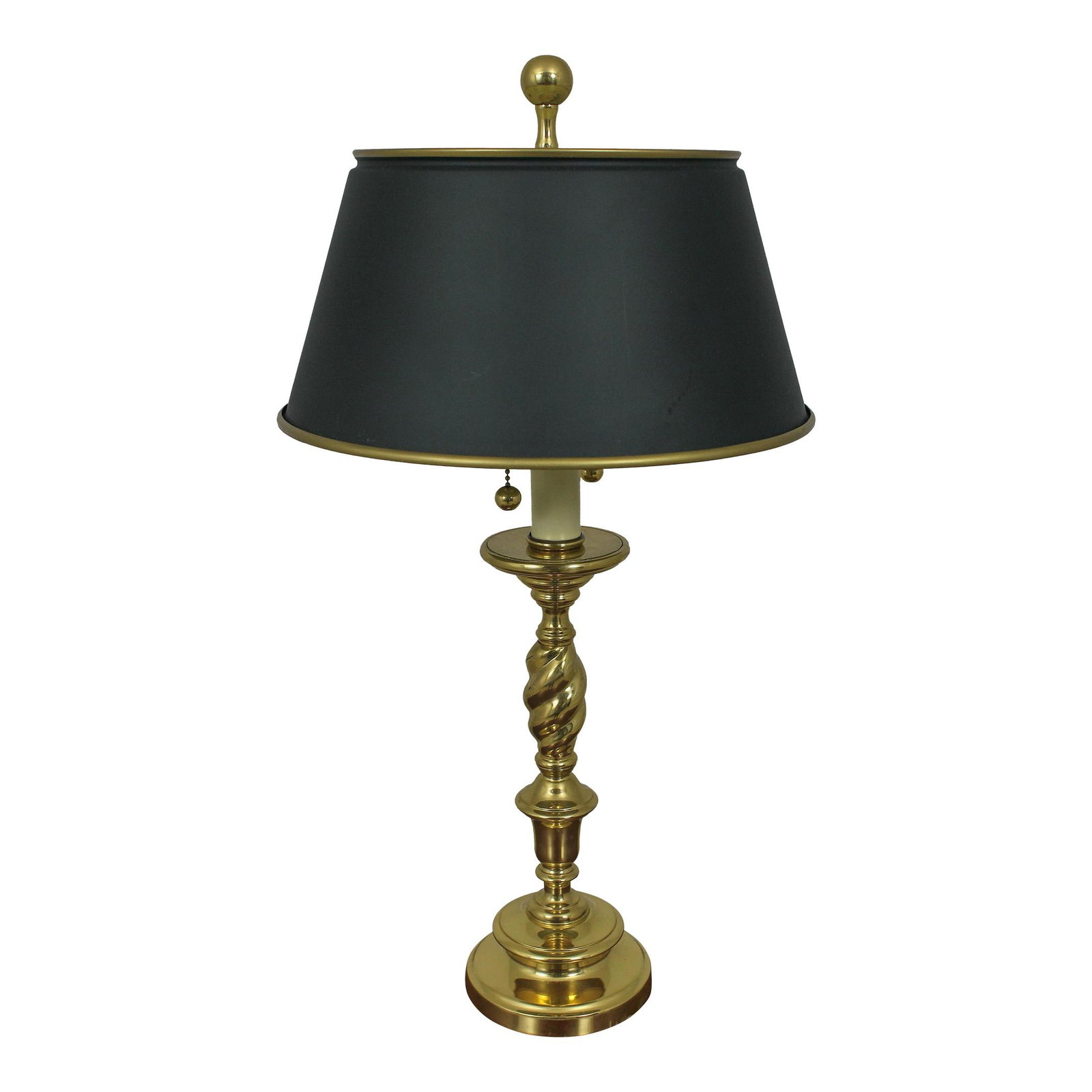 Elegant Toleware Shade Solid Brass Spiral Table Lamp 24.5 inches (1 of 10)