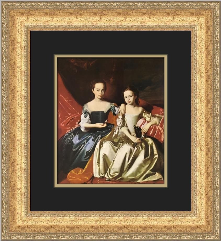 John S Copley Portrait of Mary and Elizabeth Royall Custom Framed Print 1979 (1 of 2)