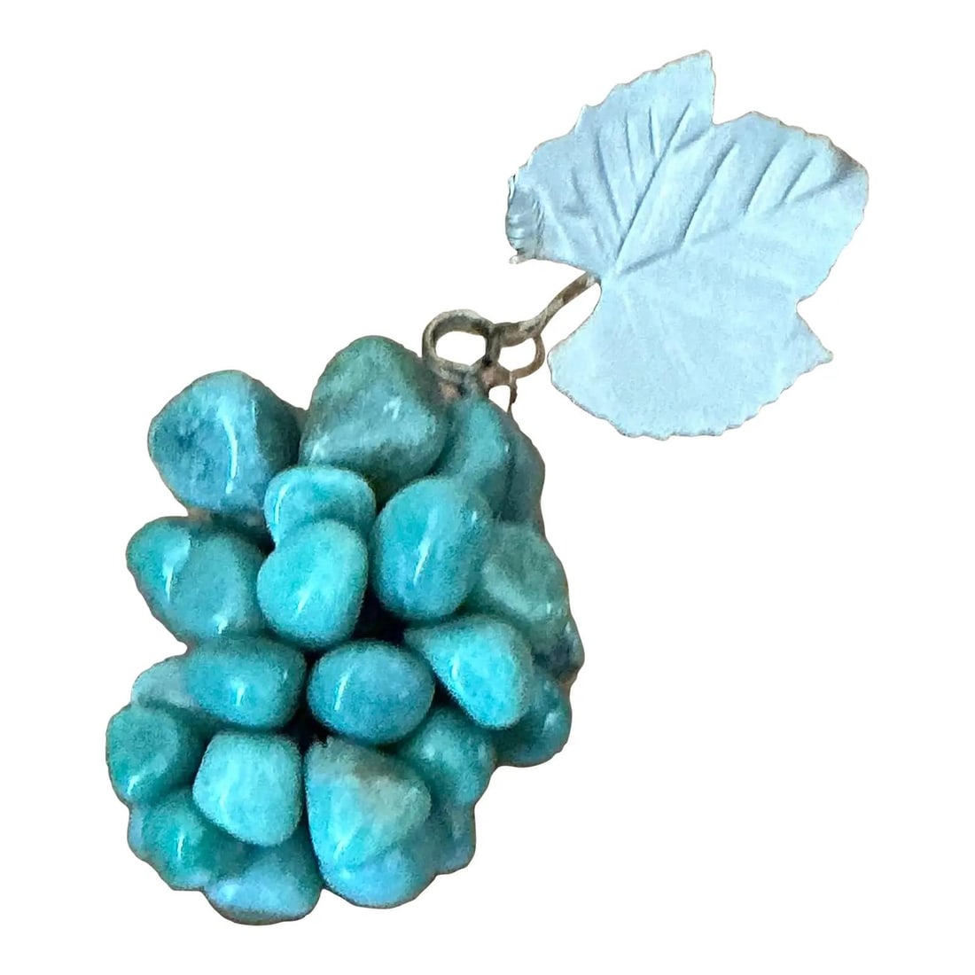Vintage Hollywood Regency Semi Precious Seafoam Grape Cluster (1 of 8)