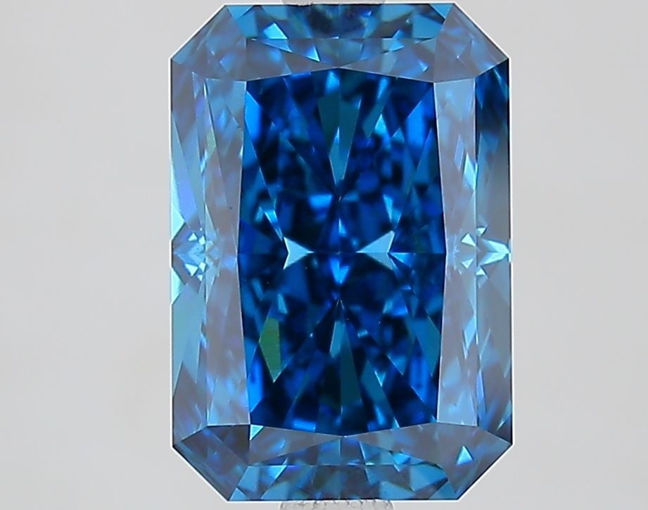 Loose Diamond - RADIANT 2.62ct Fancy Vivid Blue VVS2: Loose Diamond - RADIANT 2.62ct Fancy Vivid Blue VVS2 Source: This is a real non-mined Diamond that has been grown in a lab Shape: RADIANT Carats: 2.62 Color: Fancy Vivid Blue Certification: IGI Video: