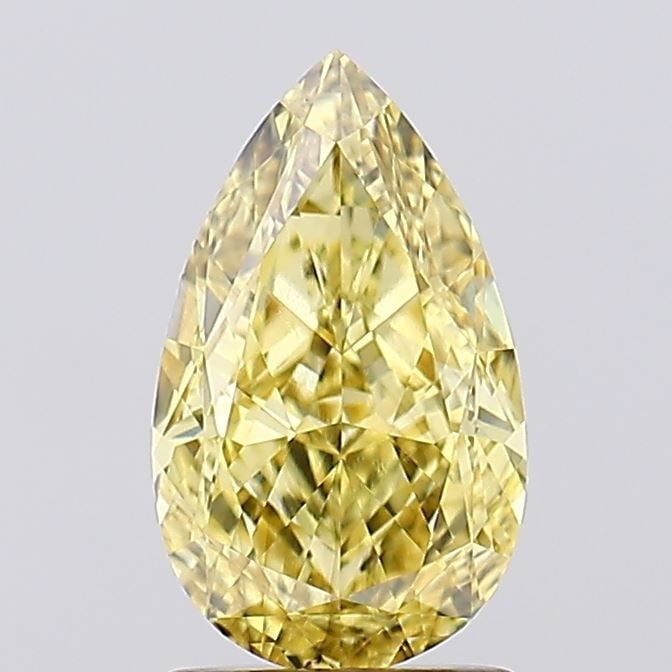 Loose Diamond - PEAR 1.8ct Fancy Vivid Yellow VS2: Loose Diamond - PEAR 1.8ct Fancy Vivid Yellow VS2 Source: This is a real non-mined Diamond that has been grown in a lab Shape: PEAR Carats: 1.8 Color: Fancy Vivid Yellow Certification: IGI Video: