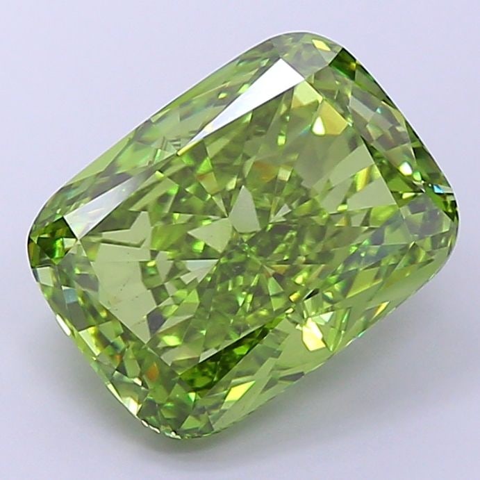 Loose Diamond - CUSHION MODIFIED 6.55ct Fancy Vivid Green VS1: Loose Diamond - CUSHION MODIFIED 6.55ct Fancy Vivid Green VS1 Source: This is a real non-mined Diamond that has been grown in a lab Shape: CUSHION MODIFIED Carats: 6.55 Color: Fancy Vivid Green Certif