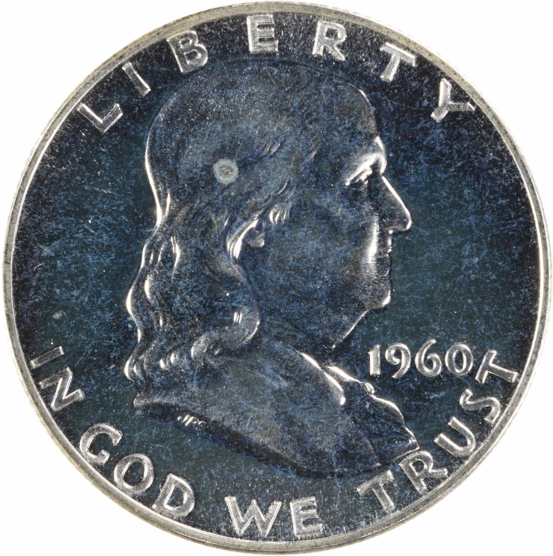 1960 Proof Franklin Half Dollar Silver Uncirculated Uncertified Coin: 1960 Proof Franklin Half Dollar Silver Uncirculated Uncertified Coin This is a 1960 Franklin Silver Half Dollar, struck as a proof with a choice proof+ grade. The coin is uncirculated and uncertified,