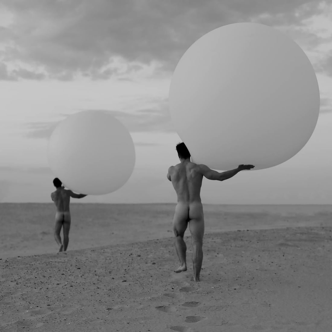 Gods at the Beach 1 Photography Edition 1/7 by Olha Stepanian 31x31: Gods at the Beach 1 Photography Edition 1/7 by Olha Stepanian 31x31 "Gods at the Beach 1" is a striking piece of contemporary photography by Olha Stepanian, measuring 31" x 31" (78.74 cm x 78.74 cm).