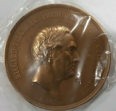 High Relief Bronze Indian Peace Medal Featuring Millard Fillmore by U.S. Mint: High Relief Bronze Indian Peace Medal Featuring Millard Fillmore by U.S. Mint This is a U.S. Mint Millard Fillmore Presidential High Relief Indian Peace Medal. Crafted in bronze, this large 75mm medal