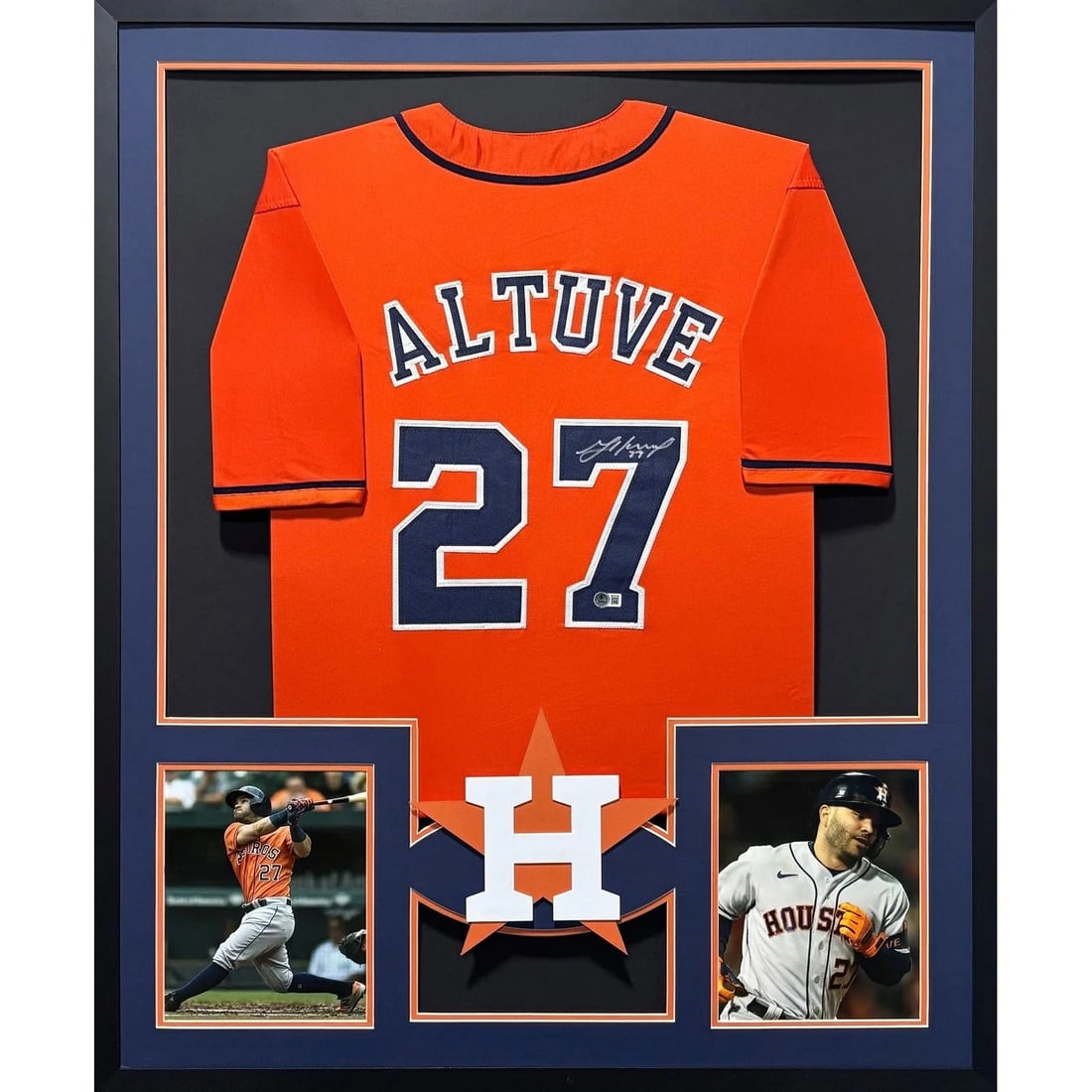 Jose Altuve Signed Houston Astros Framed Jersey Beckett Authenticated: Jose Altuve Signed Houston Astros Framed Jersey Beckett Authenticated Showcase your appreciation for the Houston Astros with this stunning framed autographed jersey of Jose Altuve. Authenticated by Be