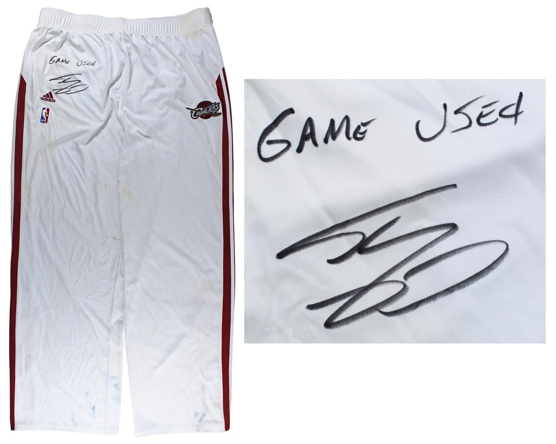 Shaquille O'Neal Signed Game Used Adidas Warmup Pants Cleveland Cavaliers BAS: Shaquille O'Neal Signed Game Used Adidas Warmup Pants Cleveland Cavaliers BAS This autographed white Adidas Clima365 warmup pants, sized 4XLT, have been personally signed by NBA legend Shaquille O'Nea