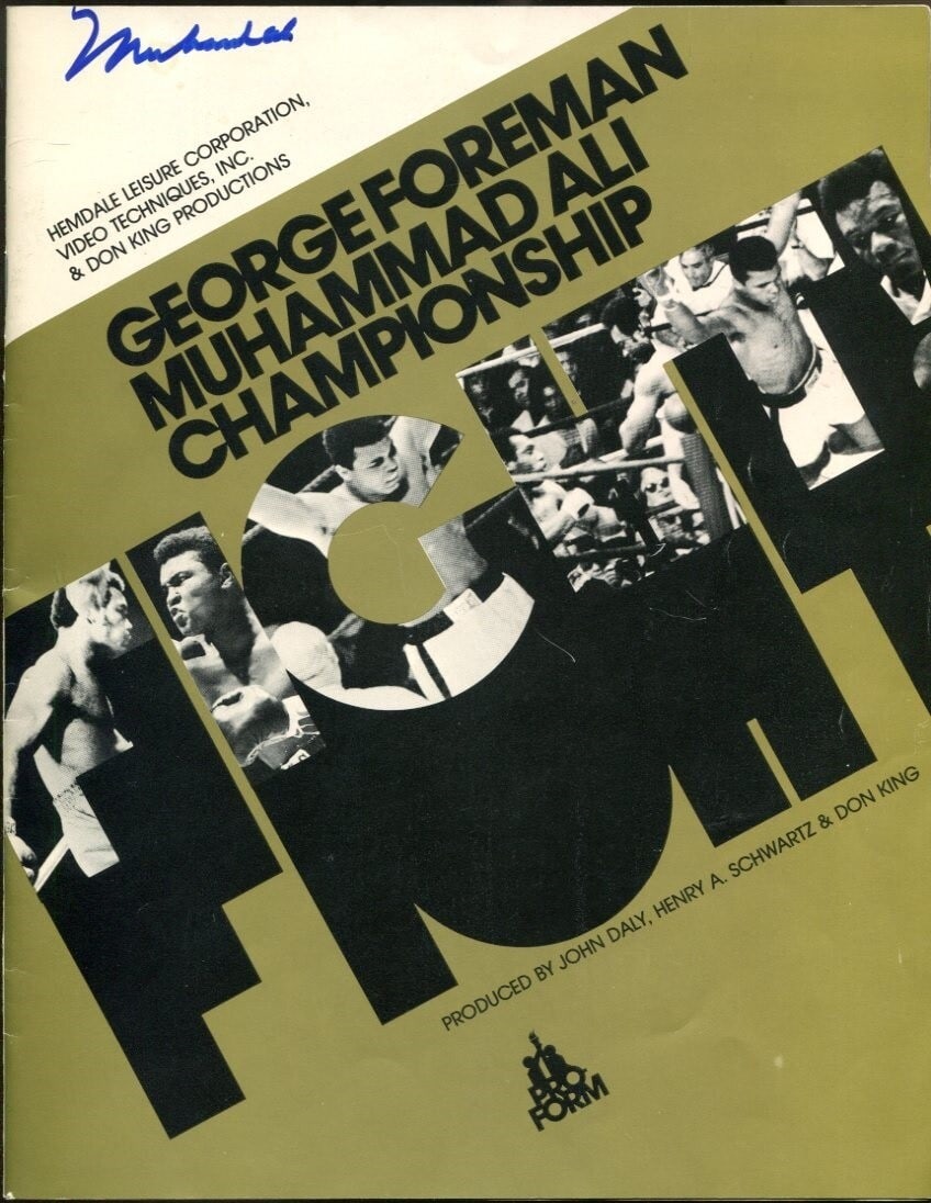 Muhammad Ali Autographed Program 1966 Zaire Fight Beckett Authenticated: Muhammad Ali Autographed Program 1966 Zaire Fight Beckett Authenticated This is an original signed program featuring the legendary boxer Muhammad Ali, autographed during the 1966 Zaire match against H