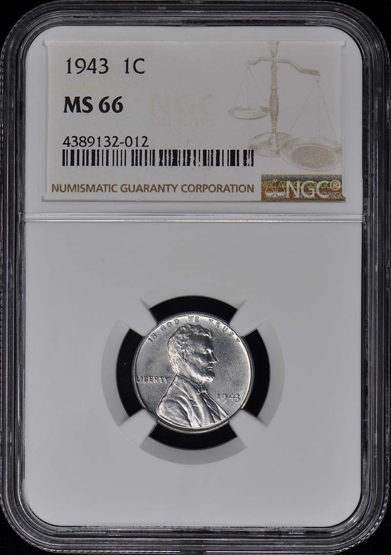 1943 Lincoln Cent Wheat Reverse NGC MS66 Philadelphia Mint: 1943 Lincoln Cent Wheat Reverse NGC MS66 Philadelphia Mint This 1943 Lincoln Cent features the wheat reverse design and has been graded MS66 by NGC. It is an uncirculated coin minted in Philadelphia,