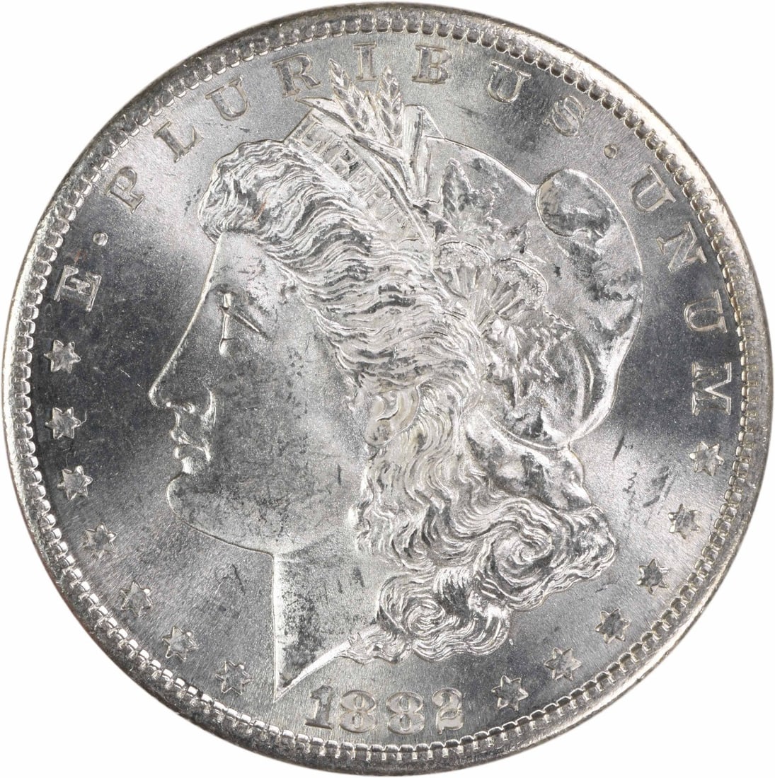1882-S Morgan Silver Dollar Choice BU Uncertified Toned Coin: 1882-S Morgan Silver Dollar Choice BU Uncertified Toned Coin This 1882-S Morgan Silver Dollar is a stunning choice BU coin, showcasing its uncirculated condition. Struck in silver at the San Francisco