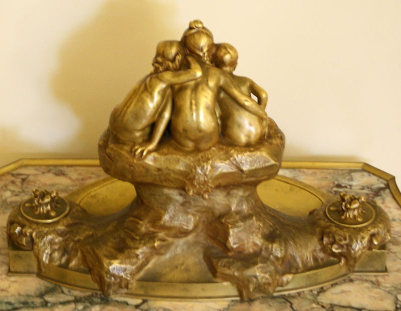 1900s French Art Nouveau Bronze Statue by Max Blonbat - 2