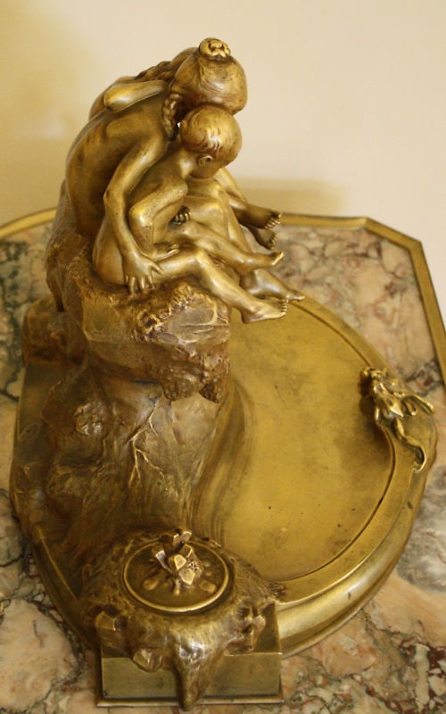 1900s French Art Nouveau Bronze Statue by Max Blonbat - 3