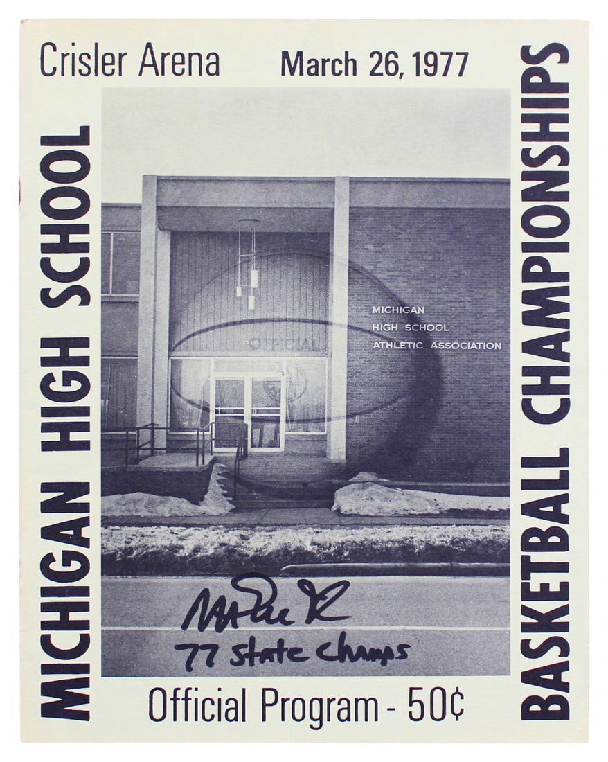 Magic Johnson Signed 1977 Michigan High School Program BAS Witnessed: Magic Johnson Signed 1977 Michigan High School Program BAS Witnessed This original March 26, 1977 Michigan High School Basketball Championships Program has been personally signed by NBA legend Magic J