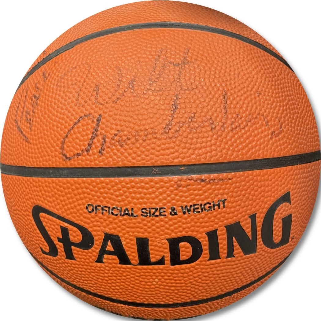 Wilt Chamberlain Signed Lakers Basketball Inscribed Peace Beckett Authenticated (1 of 3)