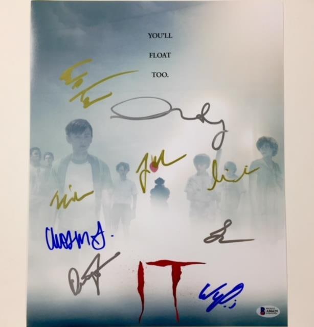 11x14 Photograph Signed by Nine IT Cast Members BAS Beckett Authenticated: 11x14 Photograph Signed by Nine IT Cast Members BAS Beckett Authenticated This original 11x14 photograph from the movie IT is signed by nine members of the cast, including Muschietti and Lieberher. Th