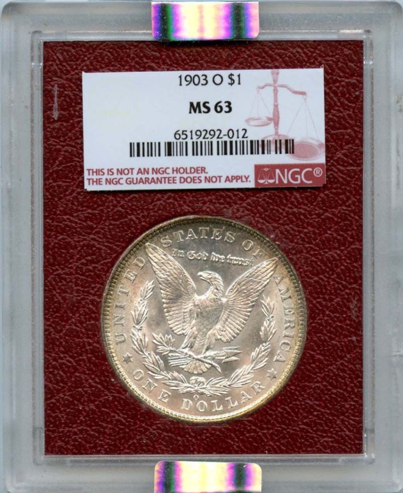 1903-O NGC MS63 Morgan Dollar Uncirculated New Orleans Coin: 1903-O NGC MS63 Morgan Dollar Uncirculated New Orleans Coin This 1903-O Morgan Dollar is a stunning example of American coinage, graded MS63 by NGC, signifying its uncirculated condition. Minted in Ne