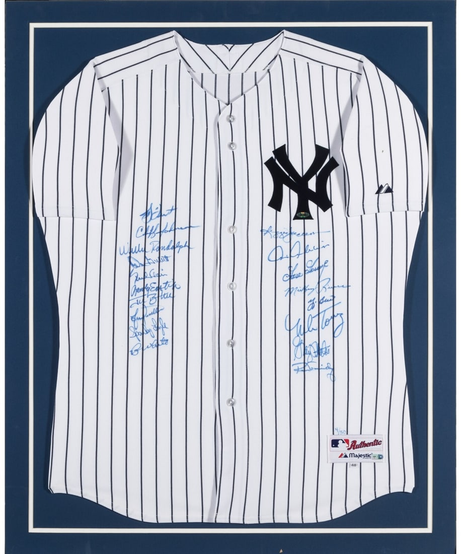 1977-78 New York Yankees Signed Jersey Limited Edition with Steiner COA: 1977-78 New York Yankees Signed Jersey Limited Edition with Steiner COA Celebrate the legacy of the New York Yankees with this authentic 1977 & 1978 World Series Champs team-signed jersey. This remark