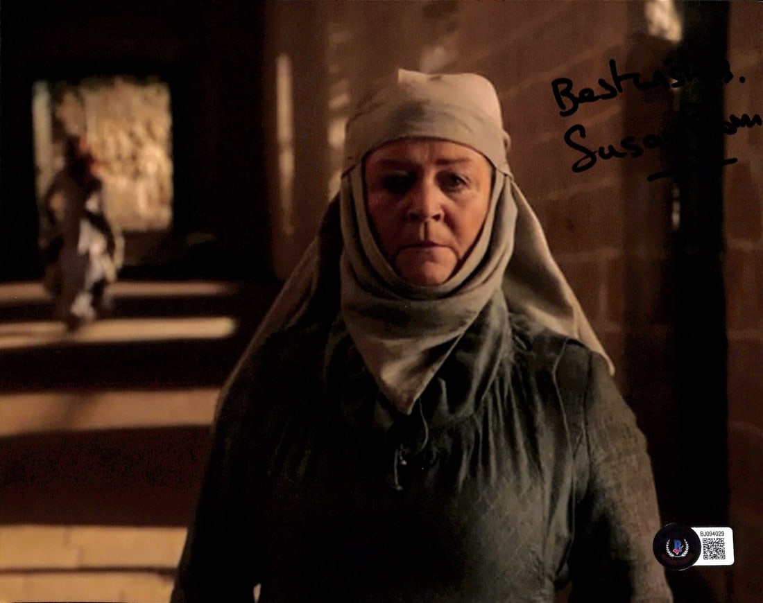 Autographed 8x10 Photo Susan Brown as Septa Mordane Beckett Certified Game of Thrones: Autographed 8x10 Photo Susan Brown as Septa Mordane Beckett Certified Game of Thrones This is an original 8x10 color photograph signed by Susan Brown, known for her role as Septa Mordane in the TV ser