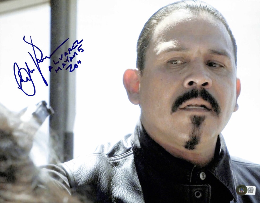 11x14 Photo Signed by Emilio Rivera as Alvarez Sons of Anarchy Beckett Authenticated: 11x14 Photo Signed by Emilio Rivera as Alvarez Sons of Anarchy Beckett Authenticated This is an 11x14 photograph signed by actor Emilio Rivera, known for his role as Marcus Alvarez on the show Sons of