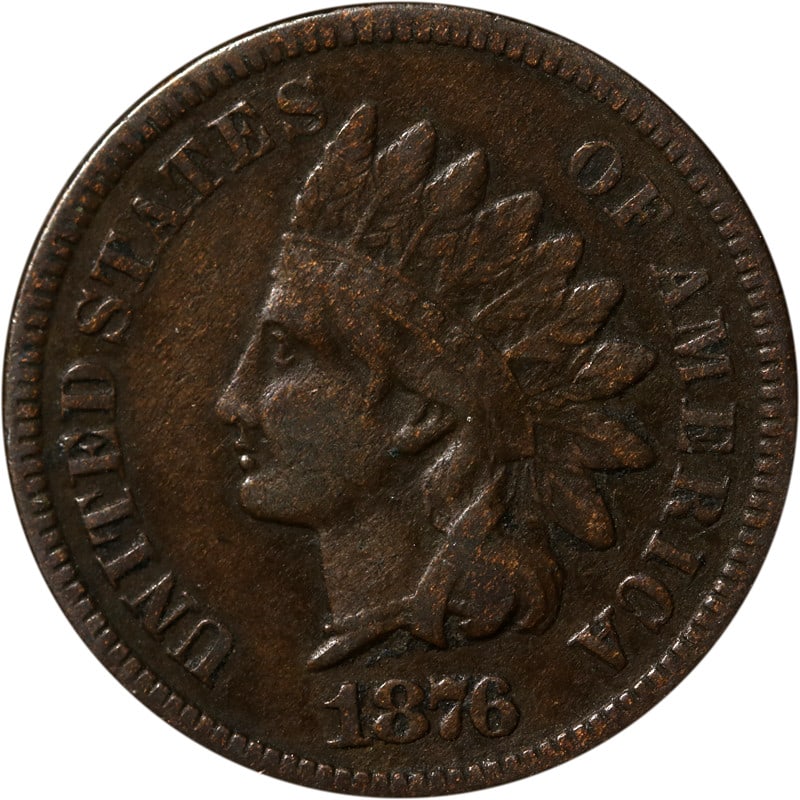 1876 Copper Indian Head Cent United States Circulated Coin: 1876 Copper Indian Head Cent United States Circulated Coin This is a circulated 1876 Indian Cent from the United States, composed of copper. The coin is pre-owned and uncertified. Specifications Type: