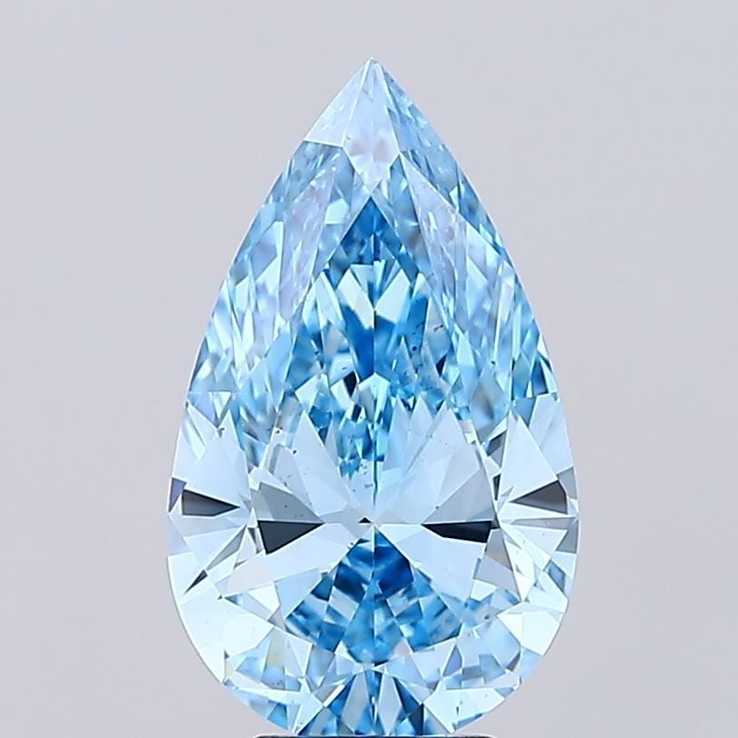 Loose Diamond - PEAR 5.07ct Fancy Vivid Blue VS2: Loose Diamond - PEAR 5.07ct Fancy Vivid Blue VS2 Source: This is a real non-mined Diamond that has been grown in a lab Shape: PEAR Carats: 5.07 Color: Fancy Vivid Blue Certification: IGI Video: