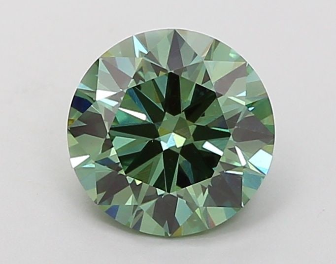 Ideal Loose Diamond - ROUND 1.81ct Fancy Vivid Green VS2: Ideal Loose Diamond - ROUND 1.81ct Fancy Vivid Green VS2 Source: This is a real non-mined Diamond that has been grown in a lab Shape: ROUND Carats: 1.81 Color: Fancy Vivid Green Certification: IGI Vid