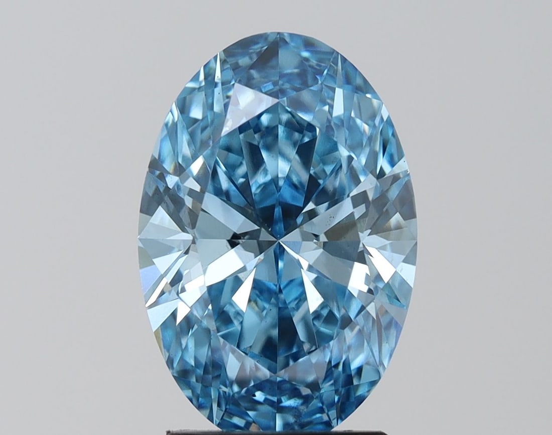 Loose Diamond - OVAL 3.07ct Fancy Vivid Blue VS1: Loose Diamond - OVAL 3.07ct Fancy Vivid Blue VS1 Source: This is a real non-mined Diamond that has been grown in a lab Shape: OVAL Carats: 3.07 Color: Fancy Vivid Blue Certification: IGI Video: