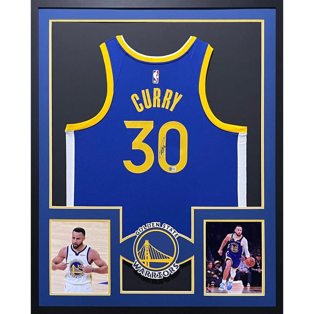 Stephen Curry Signed Framed Jersey Beckett Authenticated UV Protected 42x34: Stephen Curry Signed Framed Jersey Beckett Authenticated UV Protected 42x34 This autographed Stephen Curry framed jersey is a must-have for any Warriors fan. Authenticated by Beckett, a leading author