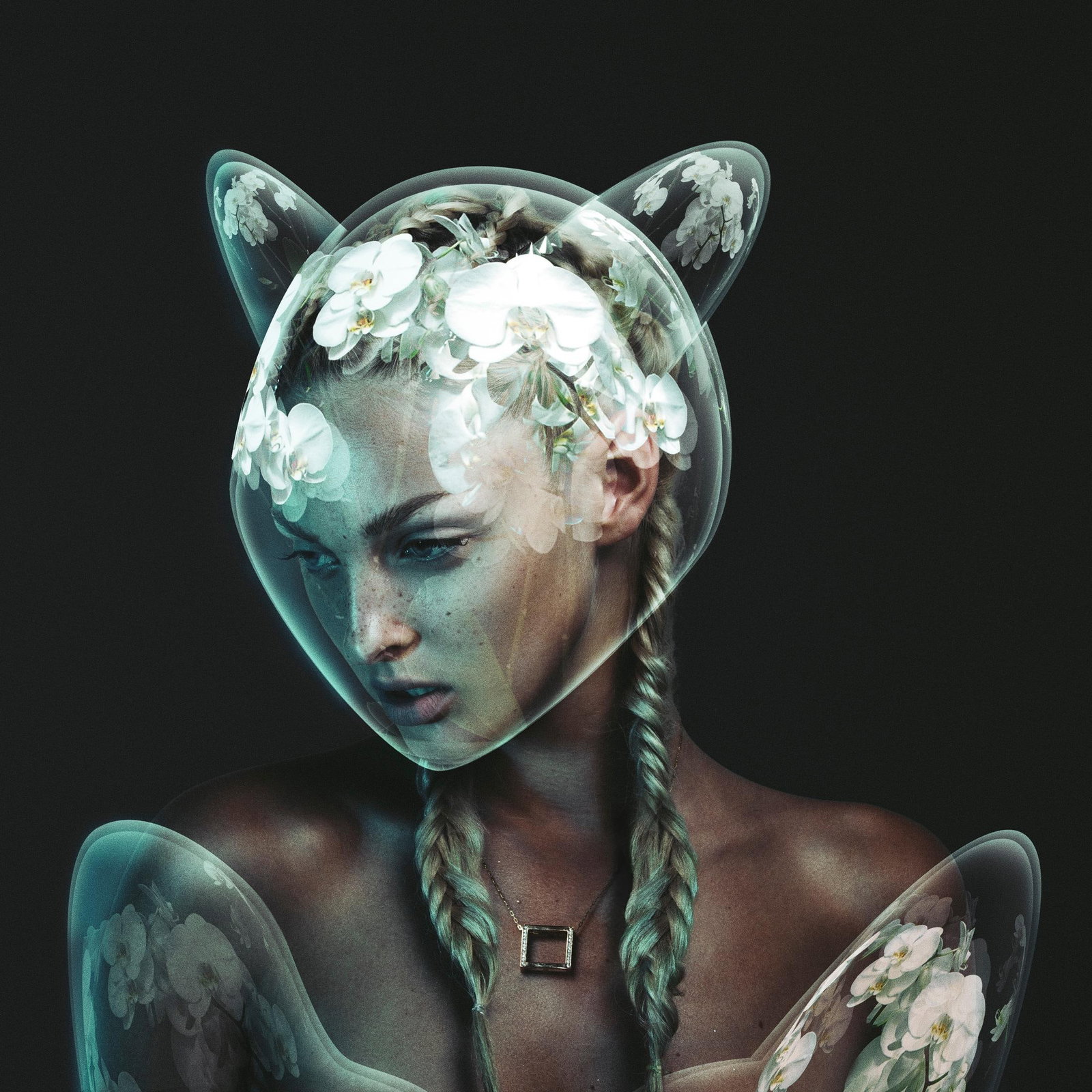 Brian Ziff Inner Space Portrait Photography Limited Edition 24x24: Brian Ziff Inner Space Portrait Photography Limited Edition 24x24 Presenting "Inner Space," a captivating portrait photography piece measuring 24" x 24". This giclee print, created by acclaimed multid