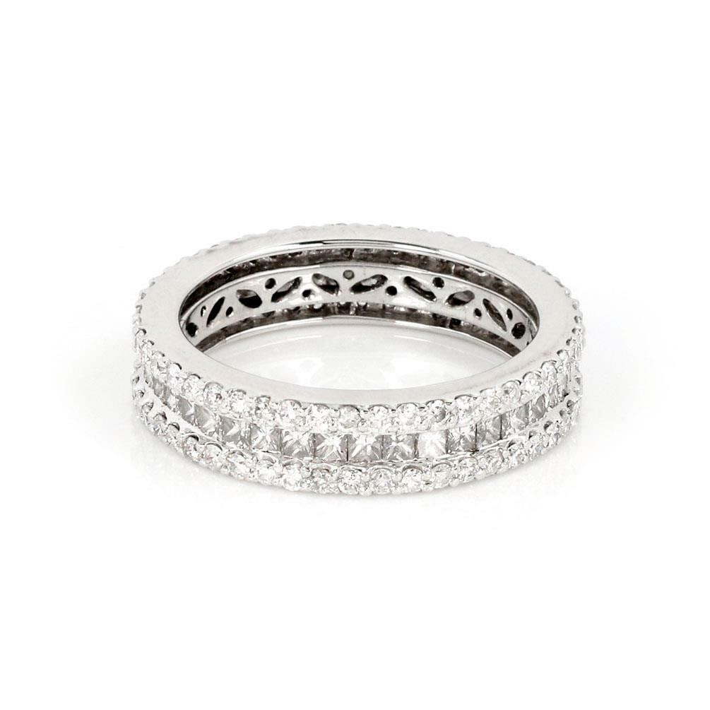 Elegant 14k White Gold 2.59ct Diamond Eternity Band Ring Size 8.75: Elegant 14k White Gold 2.59ct Diamond Eternity Band Ring Size 8.75 This exquisite eternity band ring showcases a stunning design crafted from 14k white gold with a polished finish. Measuring 5mm in wi