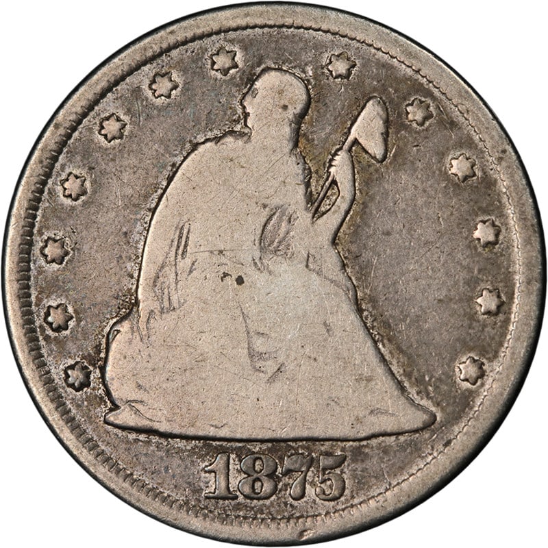 1875-CC Twenty Cent Piece Silver Nice VG Eye Appeal (1 of 2)