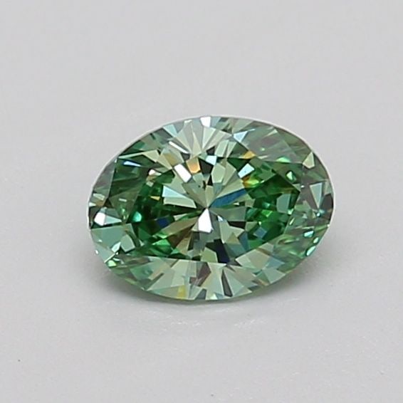 Loose Diamond - OVAL 0.4ct Fancy Vivid Green VS1: Loose Diamond - OVAL 0.4ct Fancy Vivid Green VS1 Source: This is a real non-mined Diamond that has been grown in a lab Shape: OVAL Carats: 0.4 Color: Fancy Vivid Green Certification: IGI Video: