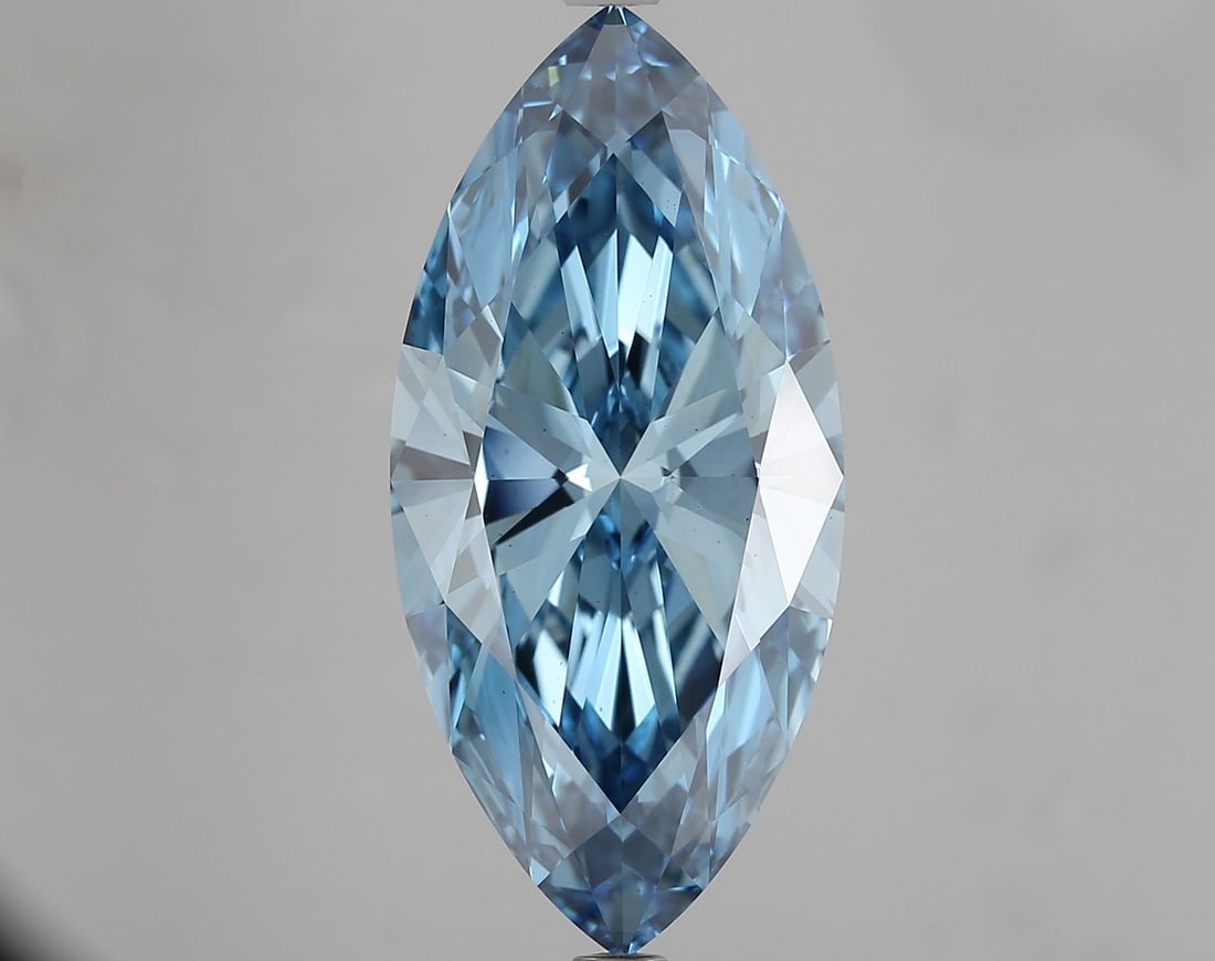 Loose Diamond - MARQUISE 7.02ct Fancy Vivid Blue VS1: Loose Diamond - MARQUISE 7.02ct Fancy Vivid Blue VS1 Source: This is a real non-mined Diamond that has been grown in a lab Shape: MARQUISE Carats: 7.02 Color: Fancy Vivid Blue Certification: IGI Video