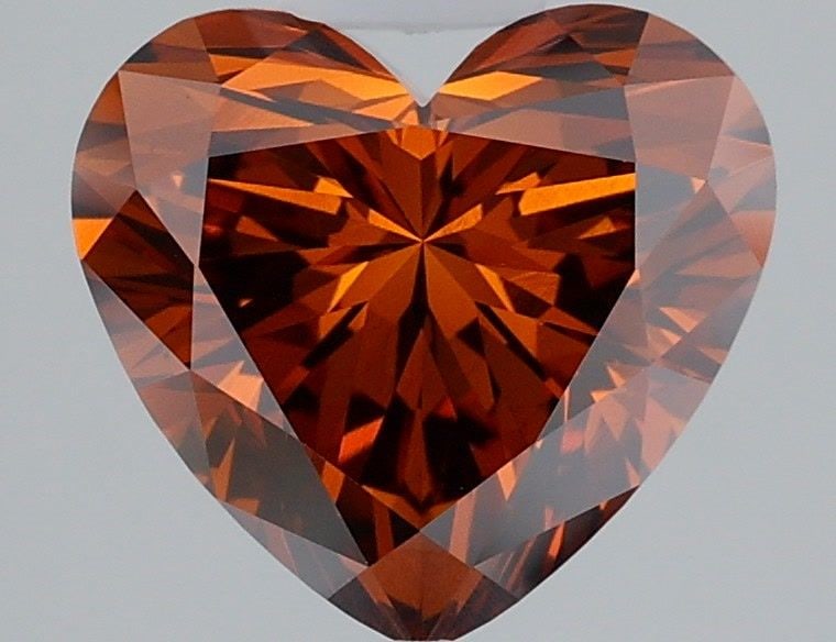 Loose Diamond - HEART 2.55ct Fancy Deep Orange VS1: Loose Diamond - HEART 2.55ct Fancy Deep Orange VS1 Source: This is a real non-mined Diamond that has been grown in a lab Shape: HEART Carats: 2.55 Color: Fancy Deep Orange Certification: IGI Video: