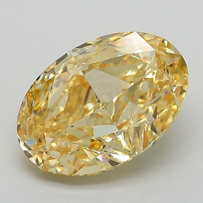 Loose Diamond - OVAL 3.04ct Fancy Intense Yellow VVS2: Loose Diamond - OVAL 3.04ct Fancy Intense Yellow VVS2 Source: This is a real non-mined Diamond that has been grown in a lab Shape: OVAL Carats: 3.04 Color: Fancy Intense Yellow Certification: IGI Vide