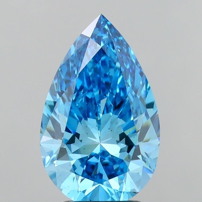 Loose Diamond - PEAR 3.01ct Fancy Vivid Blue VS2: Loose Diamond - PEAR 3.01ct Fancy Vivid Blue VS2 Source: This is a real non-mined Diamond that has been grown in a lab Shape: PEAR Carats: 3.01 Color: Fancy Vivid Blue Certification: IGI Video: